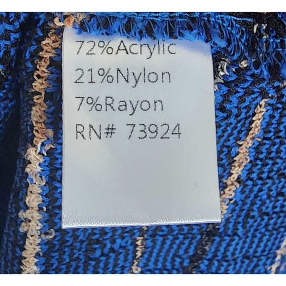 Misook Knit Jacket Women's Medium Blue Chain Trimed Pocket Tweed Stretch Acrylic - Picture 5 of 11